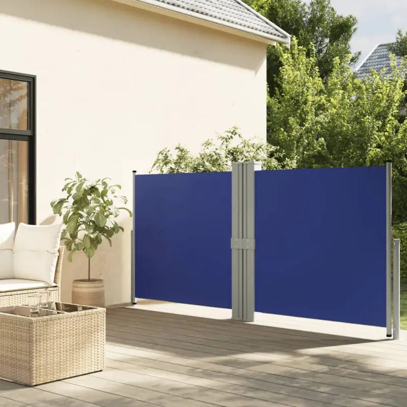 Stijlvolle zijluifel voor privacy en bescherming op je terras - Blauw / 140 x 1200 cm / 1 - Parasols en zonneschermen