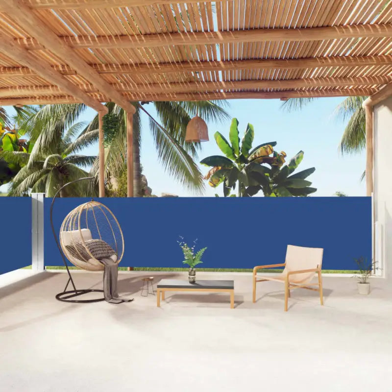 Stijlvolle zijluifel voor privacy en bescherming op je terras - Blauw / 140 x 1000 cm / 1 - Parasols en zonneschermen