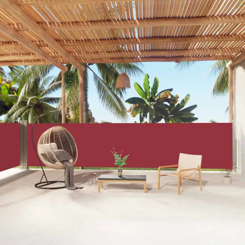 Stijlvolle zijluifel voor privacy en bescherming op je terras - Rood / 140 x 1000 cm / 1 - Parasols en zonneschermen