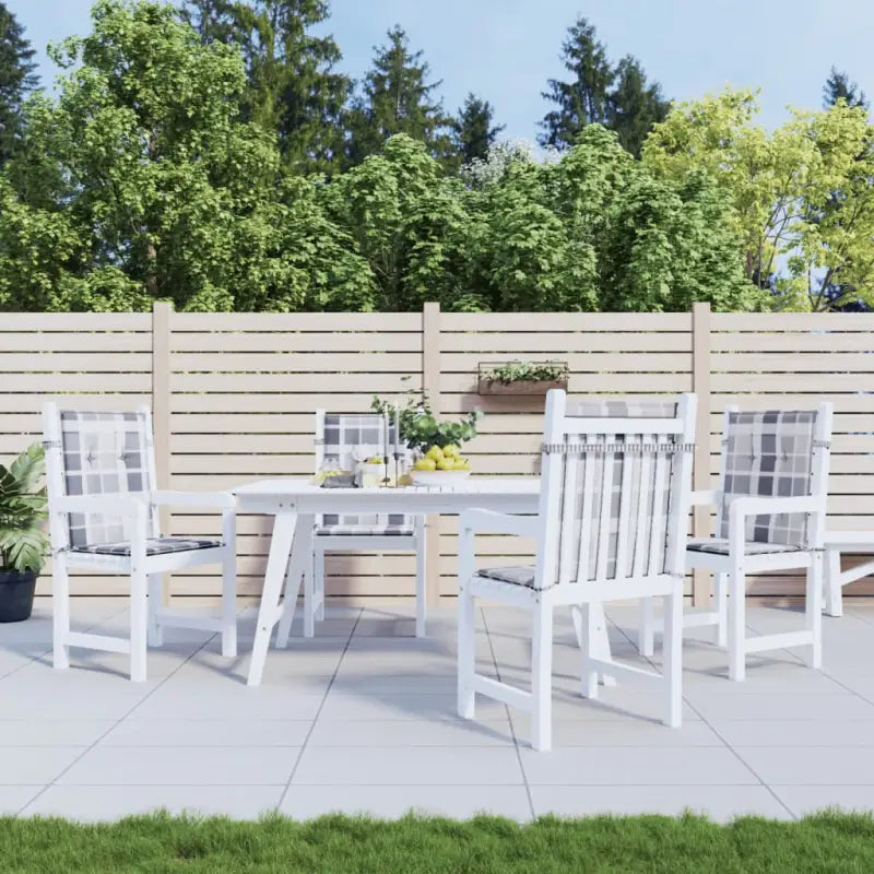 Stoelkussens in oxford stof voor een frisse uitstraling en oorspronkelijke vorm - Grijs ruitpatroon / 100 x 50 x 3 cm