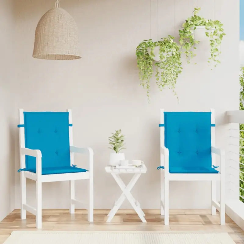 Stoelkussens in oxford stof voor een frisse uitstraling en oorspronkelijke vorm - Blauw / 100 x 50 x 3 cm / 2