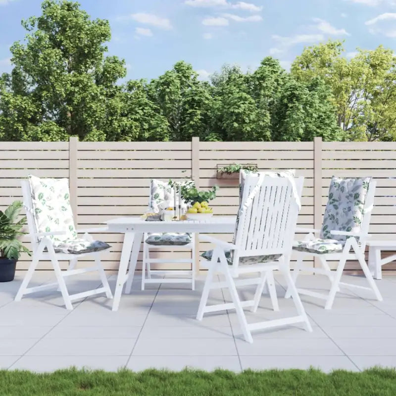 Stoelkussens met hoge rug van oxford stof voor een frisse uitstraling - Wit en groen / 4 / with 2 elastic straps