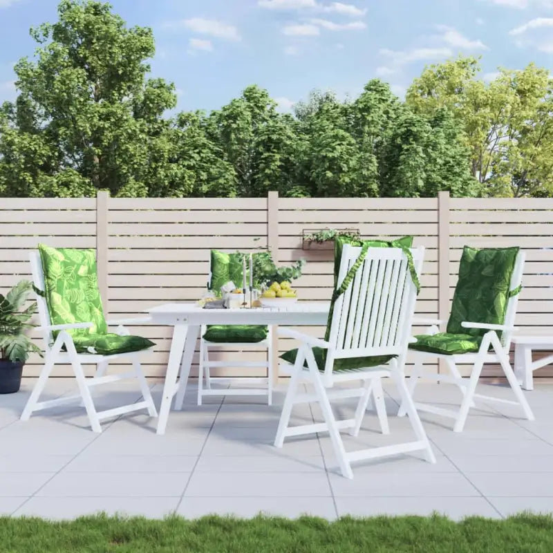 Stoelkussens met hoge rug van oxford stof voor een frisse uitstraling - Bladontwerp / 4 / with 2 elastic straps