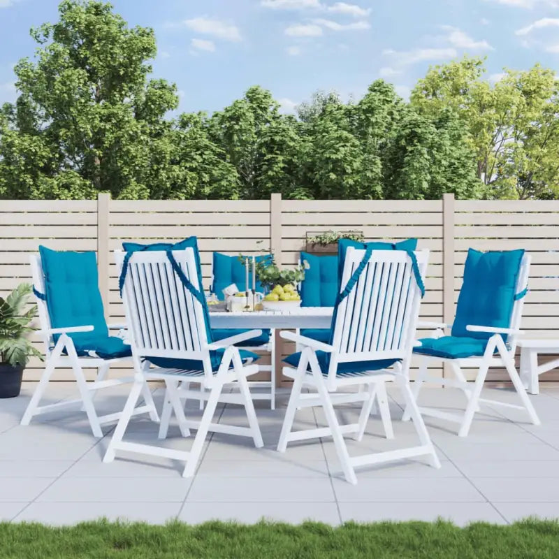 Stoelkussens met hoge rug van oxford stof voor een frisse uitstraling - lichtblauw / 6 / with 2 elastic straps