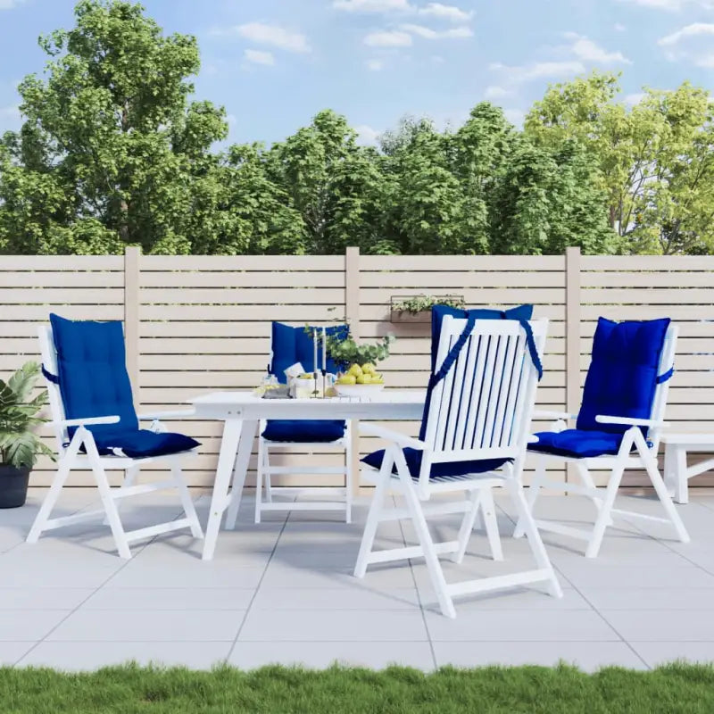 Stoelkussens met hoge rug van oxford stof voor een frisse uitstraling - koningsblauw / 4 / with 2 elastic straps