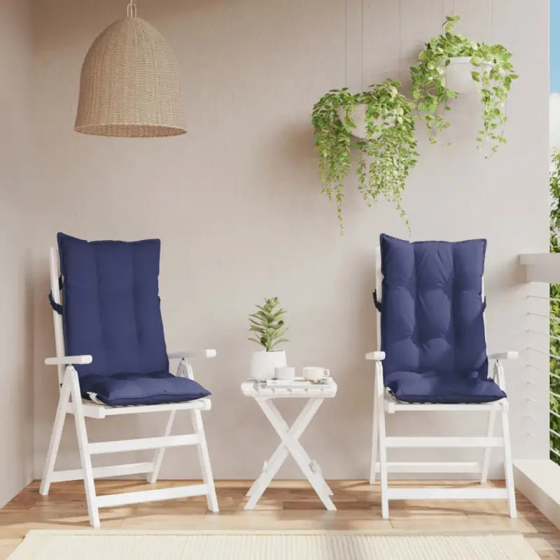 Stoelkussens met hoge rug van oxford stof voor een frisse uitstraling - Marineblauw / 2 / with 2 elastic straps