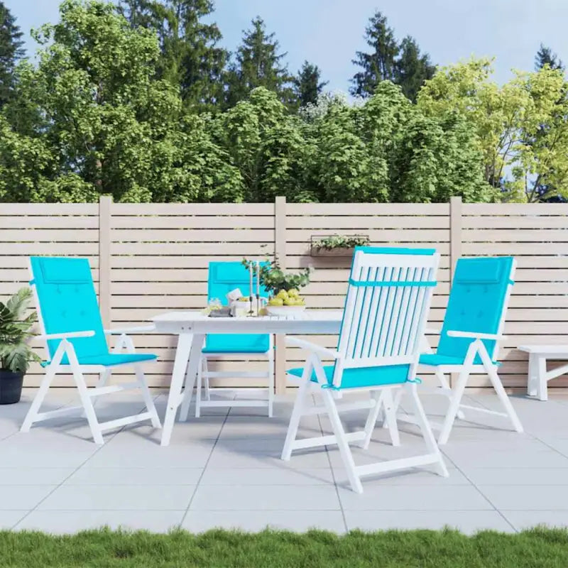Stoelkussens met hoge rug van oxford stof voor frisse uitstraling - Turquoise / 4 - Stoelkussens