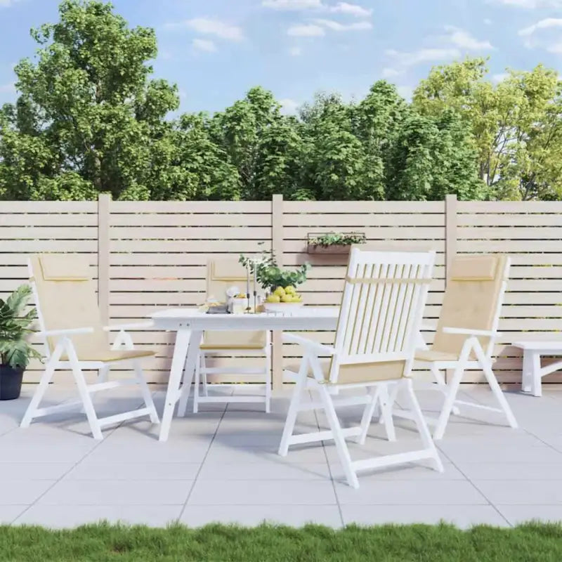 Stoelkussens met hoge rug van oxford stof voor frisse uitstraling - Beige / 4 - Stoelkussens