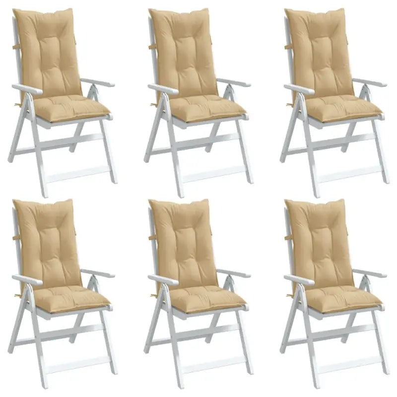 Stoelkussens met hoge rug voor een frisse uitstraling en oorspronkelijke vorm - beige mix / 120 x 50 x 7 cm / 6