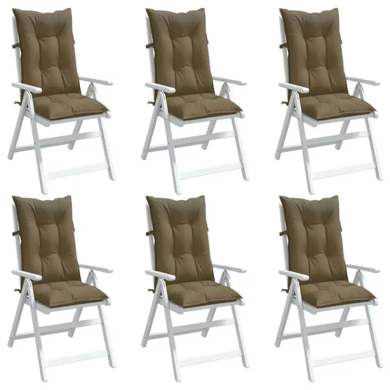 Stoelkussens met hoge rug voor een frisse uitstraling en oorspronkelijke vorm - taupe mix / 120 x 50 x 7 cm / 6