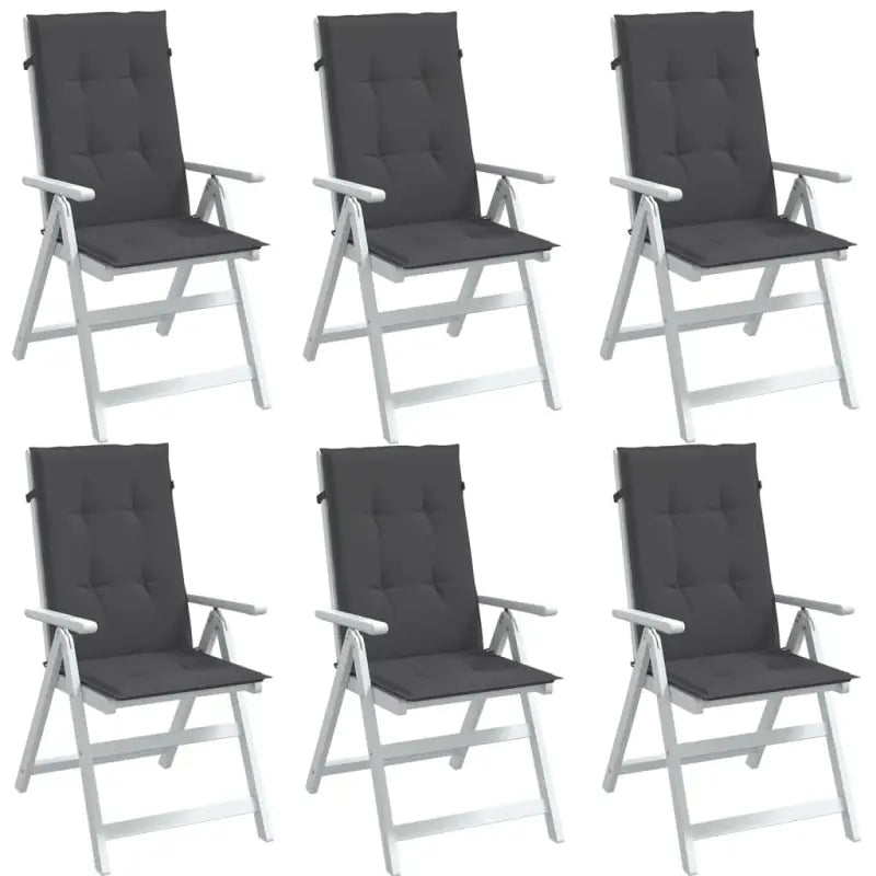 Stoelkussens met hoge rug voor een frisse uitstraling en oorspronkelijke vorm - antraciet mix / 120 x 50 x 4 cm / 6