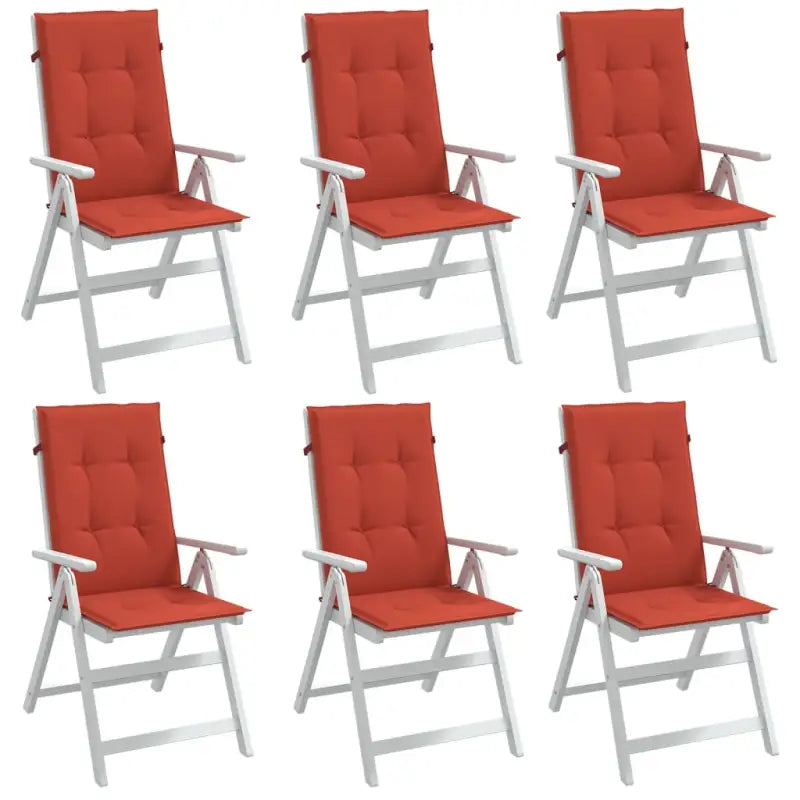 Stoelkussens met hoge rug voor een frisse uitstraling en oorspronkelijke vorm - rood mix / 120 x 50 x 4 cm / 6