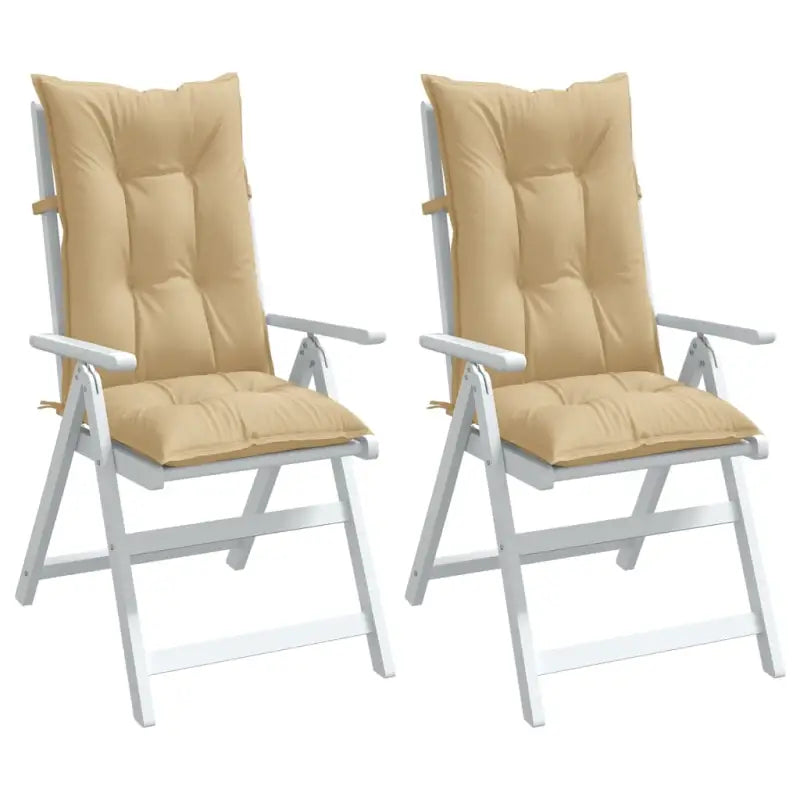 Stoelkussens met hoge rug voor een frisse uitstraling en oorspronkelijke vorm - beige mix / 120 x 50 x 7 cm / 2