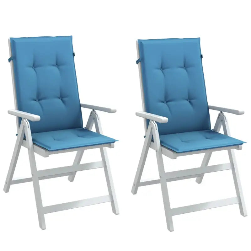 Stoelkussens met hoge rug voor een frisse uitstraling en oorspronkelijke vorm - blauw mix / 120 x 50 x 4 cm / 2