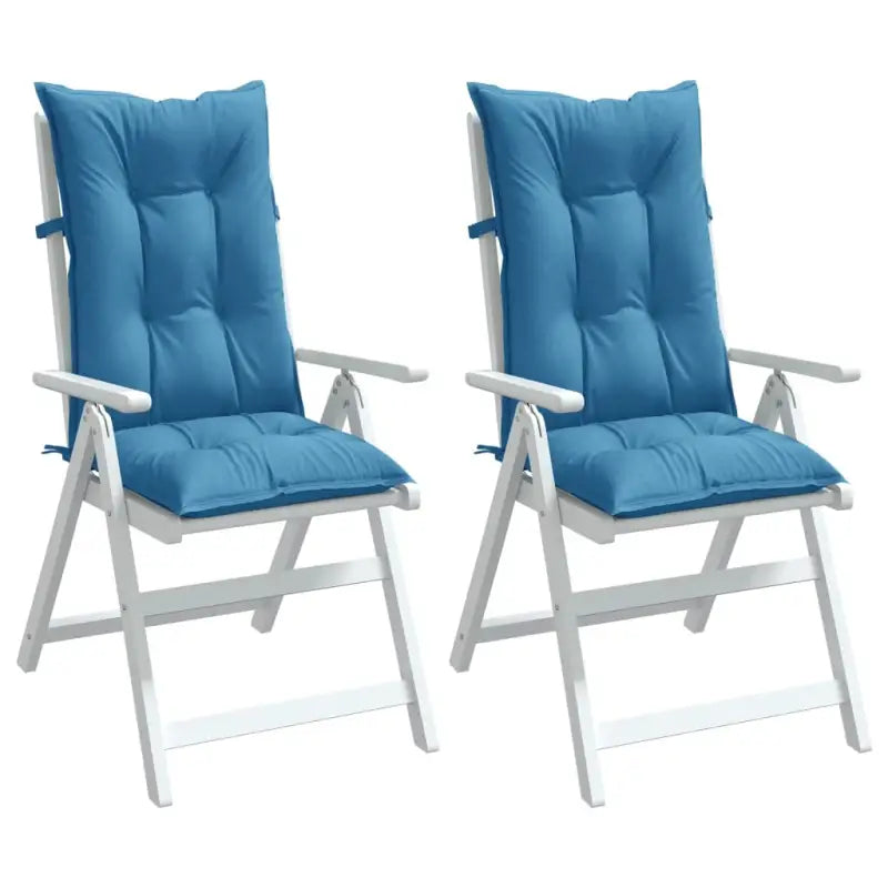 Stoelkussens met hoge rug voor een frisse uitstraling en oorspronkelijke vorm - blauw mix / 120 x 50 x 7 cm / 2