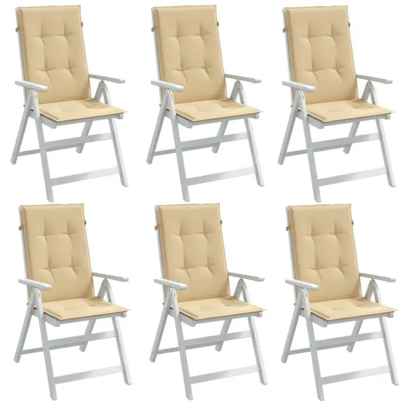 Stoelkussens met hoge rug voor een frisse uitstraling en oorspronkelijke vorm - beige mix / 120 x 50 x 4 cm / 6