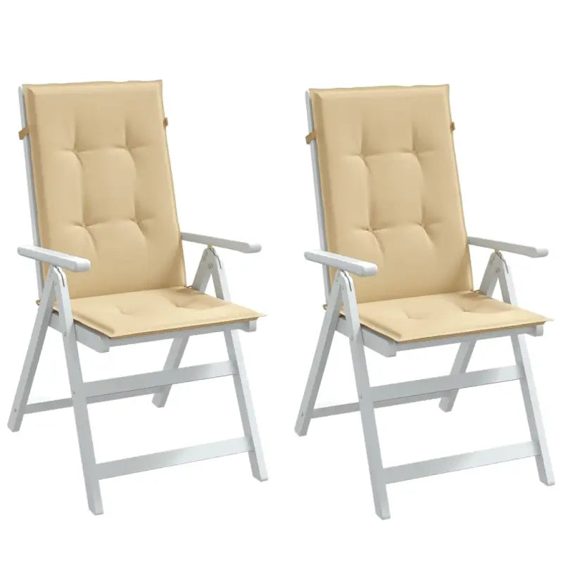 Stoelkussens met hoge rug voor een frisse uitstraling en oorspronkelijke vorm - beige mix / 120 x 50 x 4 cm / 2