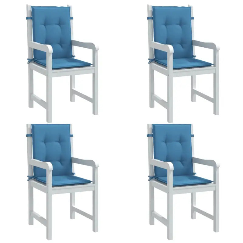 Stoelkussens met lage rug voor een frisse uitstraling en oorspronkelijke vorm - blauw mix / 100 x 50 x 4 cm / 4