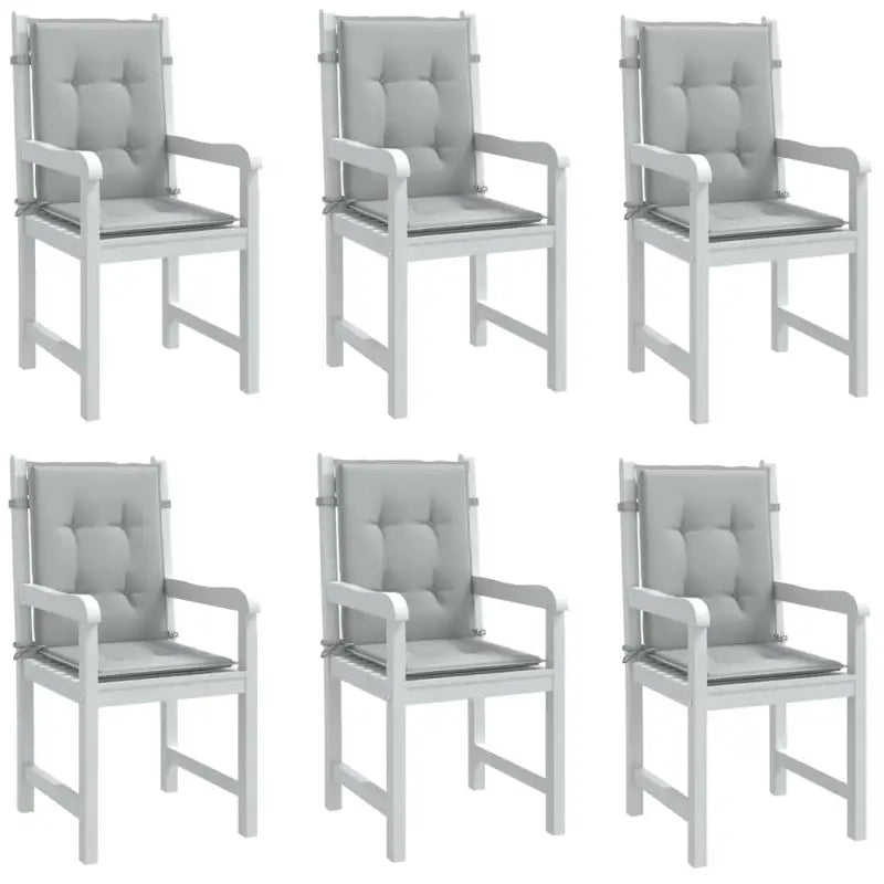 Stoelkussens met lage rug voor een frisse uitstraling en oorspronkelijke vorm - lichtgrijs mix / 100 x 50 x 4 cm / 6