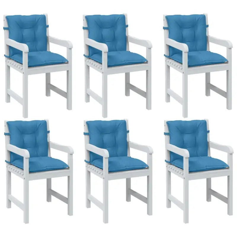 Stoelkussens met lage rug voor een frisse uitstraling en oorspronkelijke vorm - blauw mix / 100 x 50 x 7 cm / 6