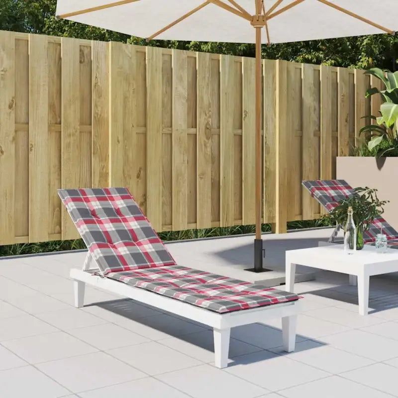 Stoelkussens met oxford stof voor een frisse uitstraling in je buitenruimte - Rood ruitpatroon / 1 - Stoelkussens