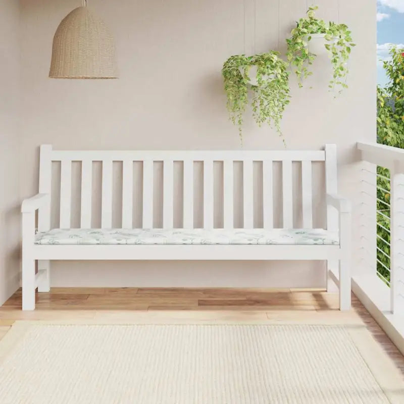 Stoelkussens van oxford stof voor een frisse uitstraling in je tuin - Wit en groen / 200 x 50 x 3 cm / 1 - Stoelkussens