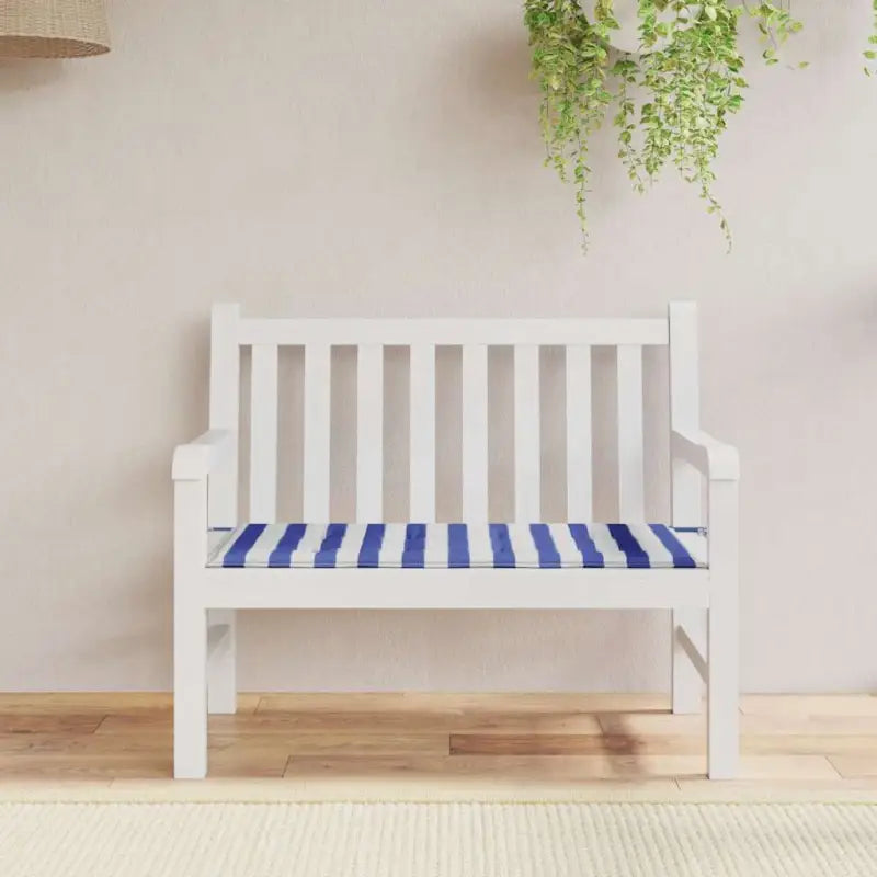 Stoelkussens van oxford stof voor een frisse uitstraling in je tuin - Blauw en wit / 120 x 50 x 3 cm / 1 - Stoelkussens