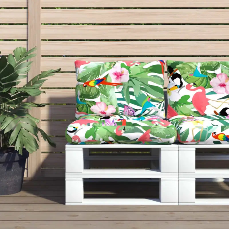 Stoelkussens van oxford stof voor een frisse uitstraling met holle vezel - Groen en roze / 2 - Stoelkussens