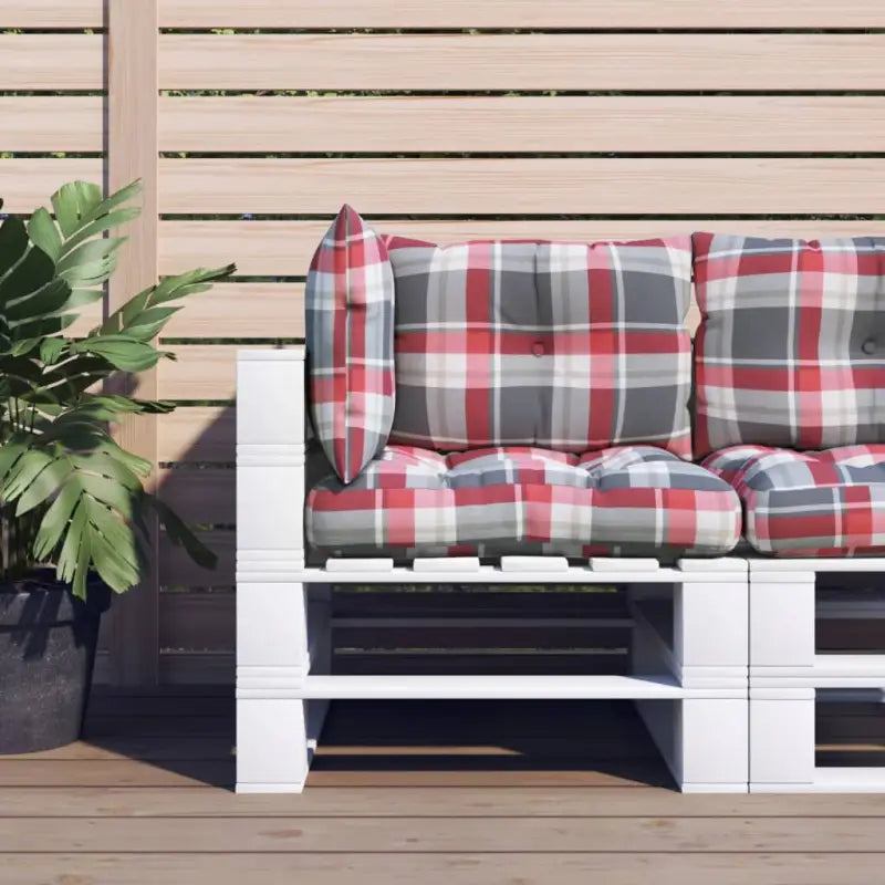 Stoelkussens van oxford stof voor een frisse uitstraling met holle vezel - Rood ruitpatroon / 3 - Stoelkussens