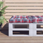 Stoelkussens van oxford stof voor een frisse uitstraling met holle vezel - Rood ruitpatroon / 1 - Stoelkussens