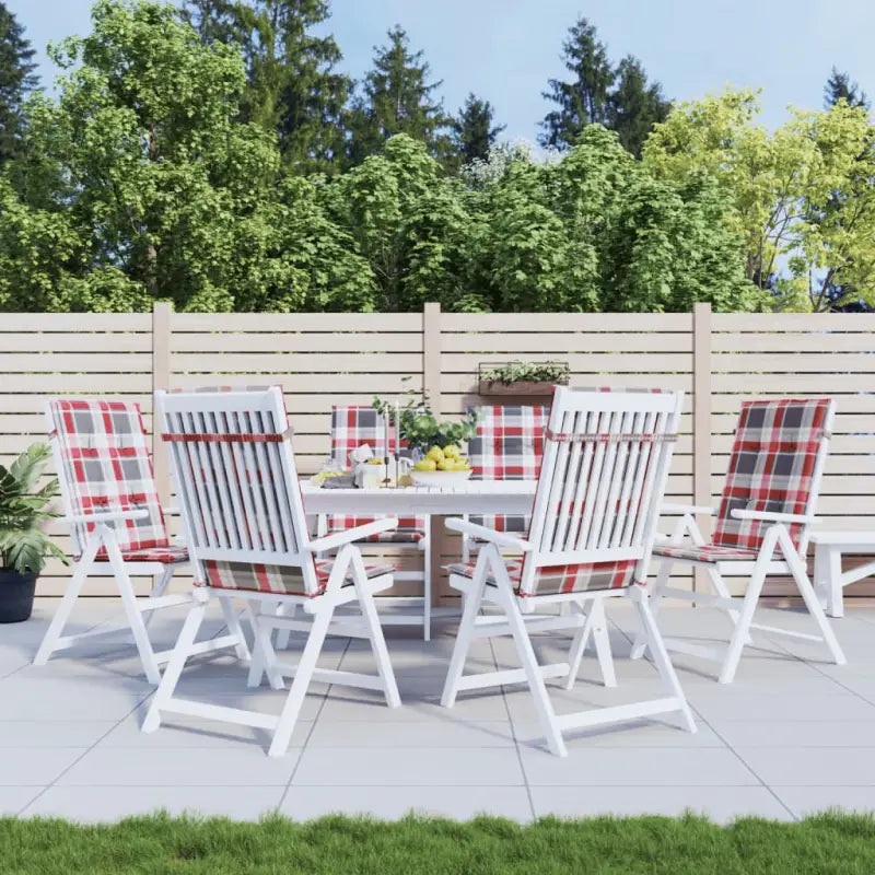 Stoelkussens voor een frisse uitstraling en behouden oorspronkelijke vorm - Rood ruitpatroon / 120 x 50 x 3 cm / 6