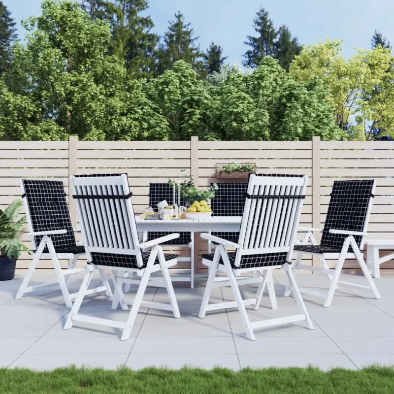 Stoelkussens voor een frisse uitstraling en behouden oorspronkelijke vorm - Zwart en wit / 120 x 50 x 3 cm / 6