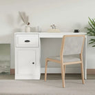 Strak bureau van bewerkt hout met moderne en elegante uitstraling - Wit - Bureaus