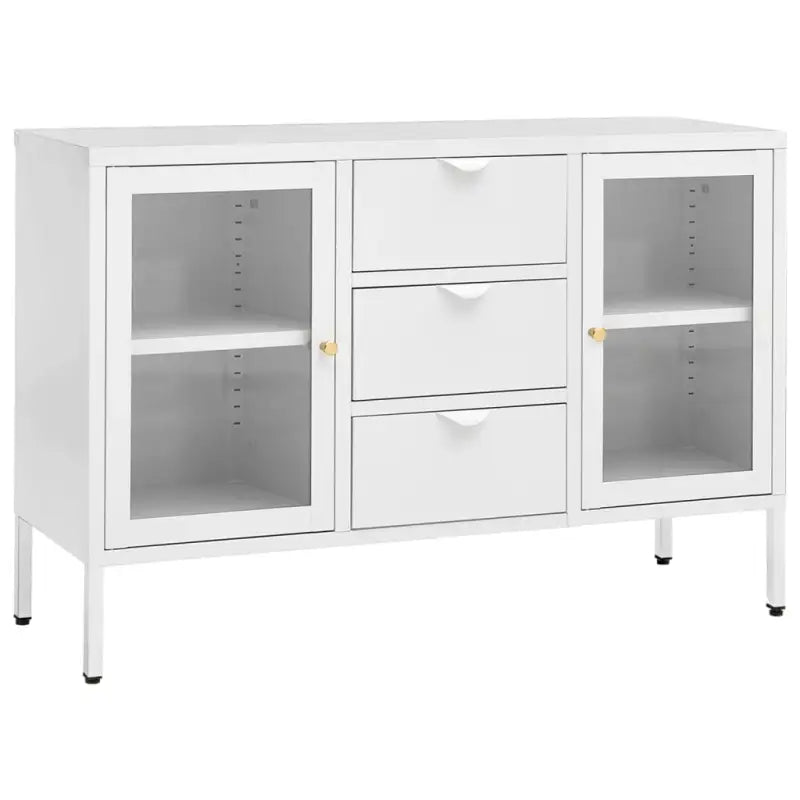 Strak dressoir met gehard glas en verstelbare schappen - Dressoirs & buffetkasten