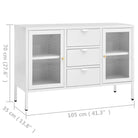 Strak dressoir met gehard glas en verstelbare schappen - Dressoirs & buffetkasten