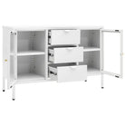 Strak dressoir met gehard glas en verstelbare schappen - Dressoirs & buffetkasten