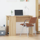 Strak en modern bureau met schappen van bewerkt hout - Sonoma eiken - Bureaus
