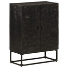 Televiziekast van massief mangohout met trendy en stevige design - 55 x 30 x 76 cm / 1 / Met 2 deuren - Opbergkasten &
