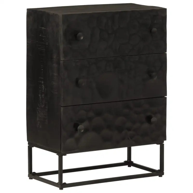 Televiziekast van massief mangohout met trendy en stevige design - 55 x 30 x 76 cm / 1 / Met 3 lades - Opbergkasten &