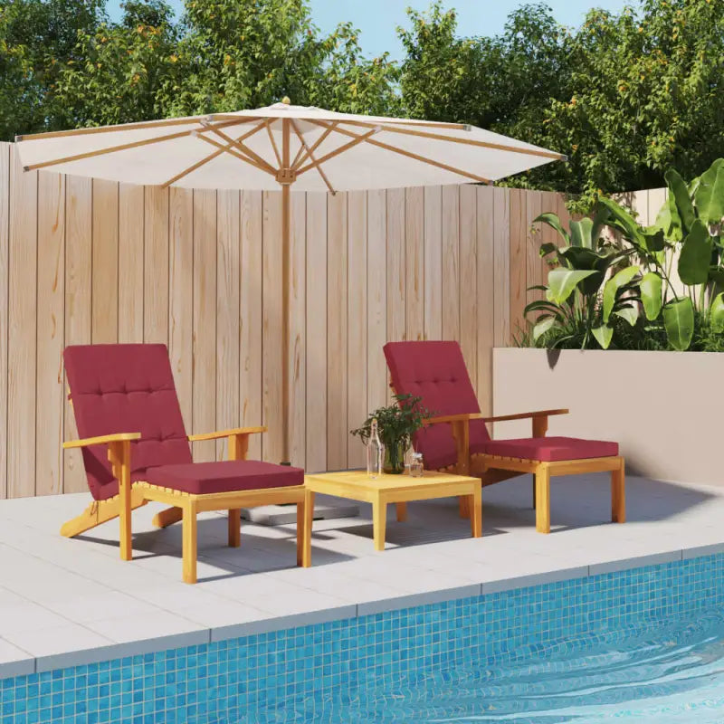 TerrasstoelKussens met oxford stof voor een frisse uitstraling - Wijnrood / 2 - Stoelkussens
