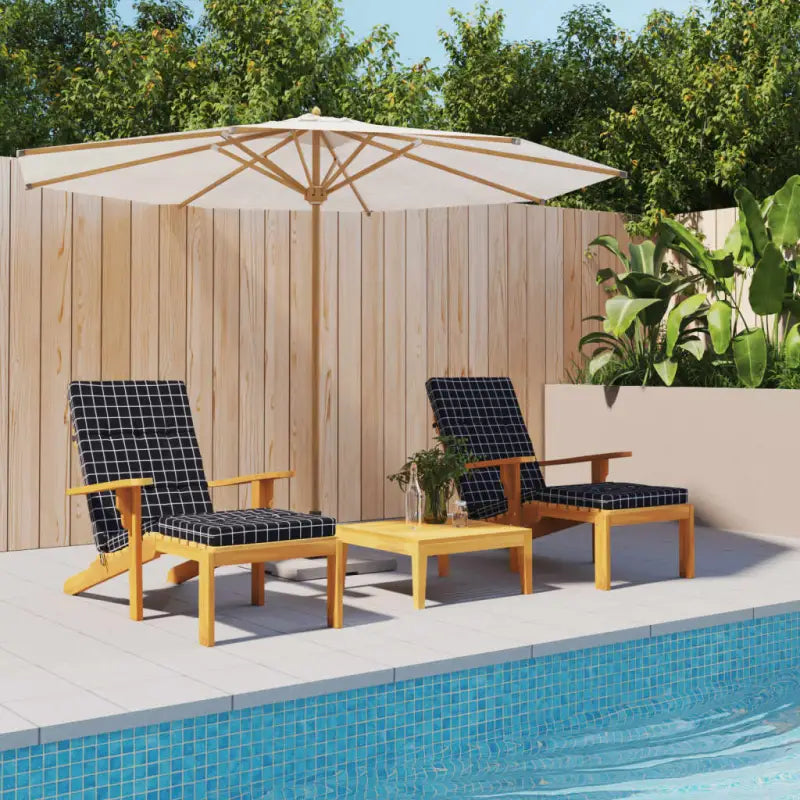 TerrasstoelKussens met oxford stof voor een frisse uitstraling - Zwart en wit / 2 - Stoelkussens