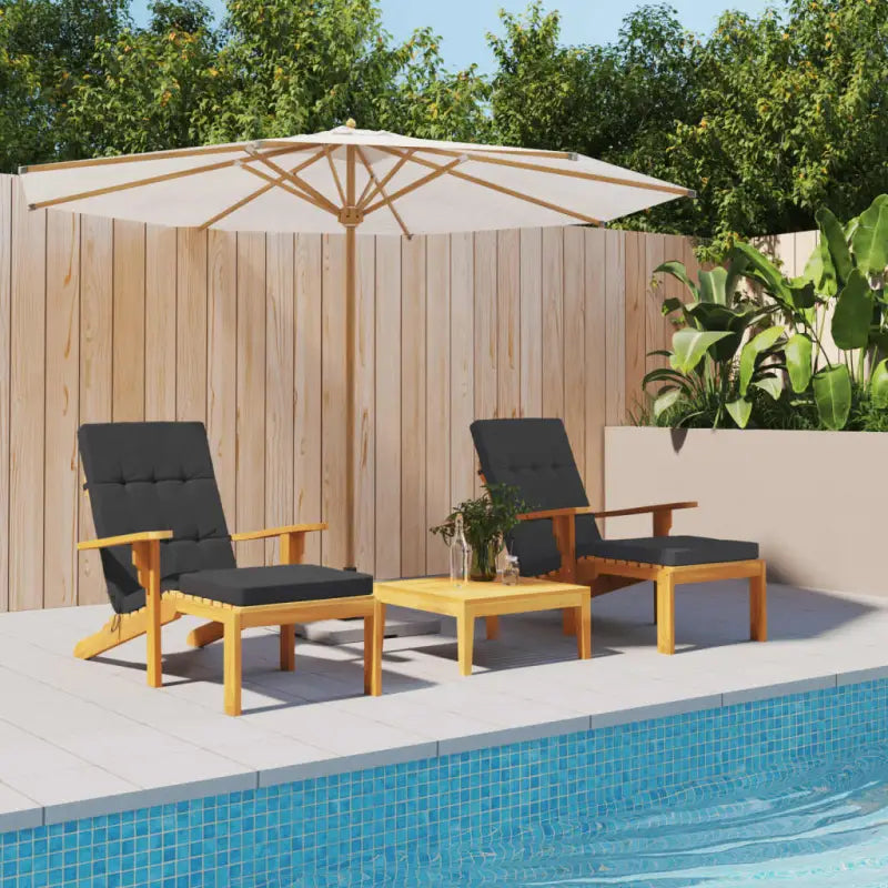 TerrasstoelKussens met oxford stof voor een frisse uitstraling - Zwart / 2 - Stoelkussens