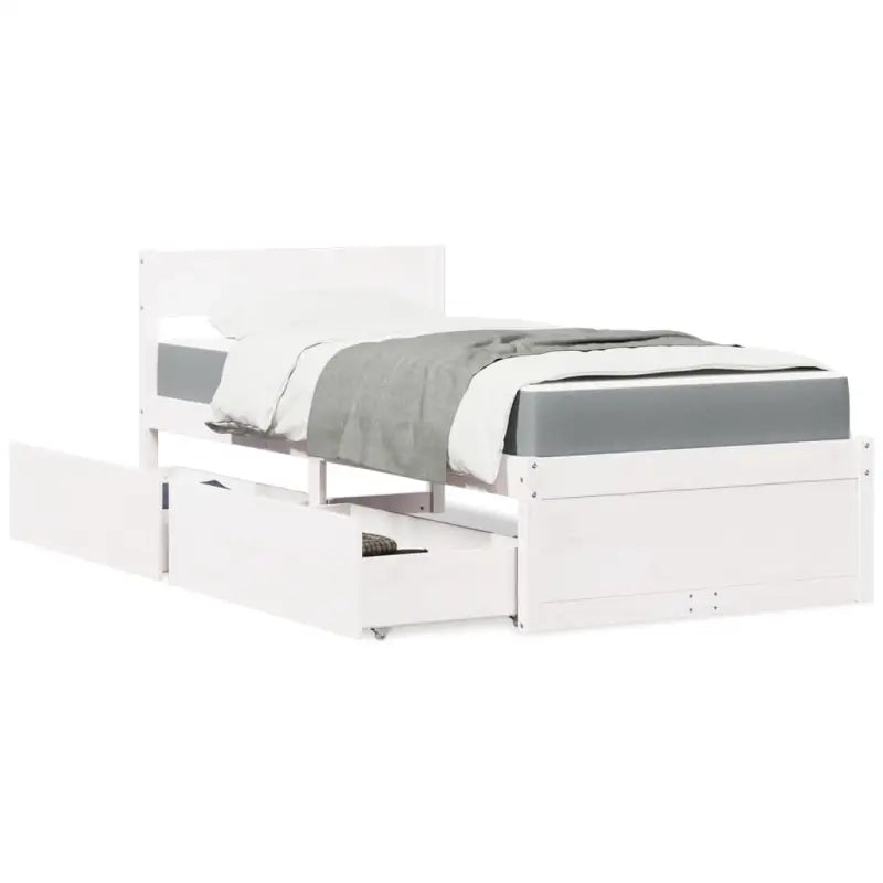 Tijdloos bedframe van massief grenenhout voor je slaapkamer - Wit / 90 x 200 cm - Bedden & bedframes