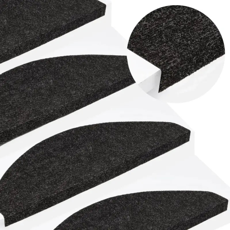 Trapmatten met gecoate onderkant voor veiligheid en bescherming van je trap - Antraciet / 65 x 22.5 x 3.5 cm / 15