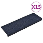 Trapmatten met genaaldvilte stof voor stijl en veiligheid in huis levering bevat - Blauw / 15 - Trapmatten