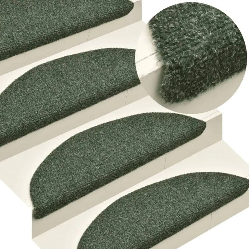 Trapmatten met genaaldvilte stof voor veiligheid en bescherming levering bevat - Groen / 65 x 21 x 4 cm / 10