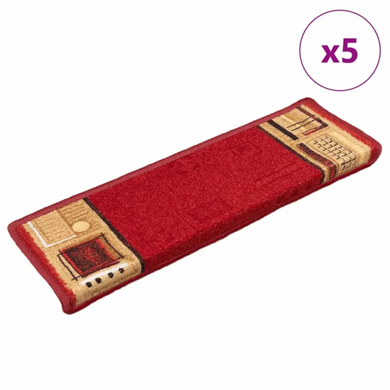Trapmatten voor veiligheid en bescherming op de trap - Rood / 5 / Rechthoekig - Trapmatten