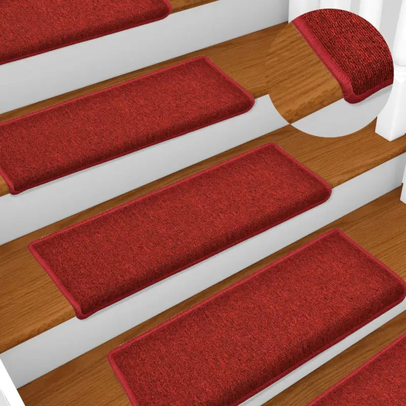 Trapmatten voor veiligheid en bescherming op de trap - Rood / 65 x 21 x 4 cm / 15 - Trapmatten