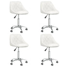 Trendy draaibare eetkamerstoelen met comfortabel kunstleer - Wit / 4 - Eetkamerstoelen
