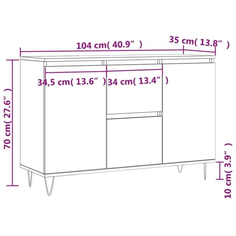 Trendy dressoir met bewerkt hout en ijzeren poten voor een tijdloze uitstraling - Dressoirs & buffetkasten